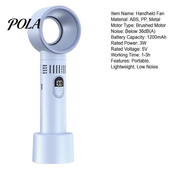 Quiet Handheld Fan Bladeless Digital Display High-speed Strong Airflow Low Compact Noise Rechargeable Lightweight Portable Personal Cooling