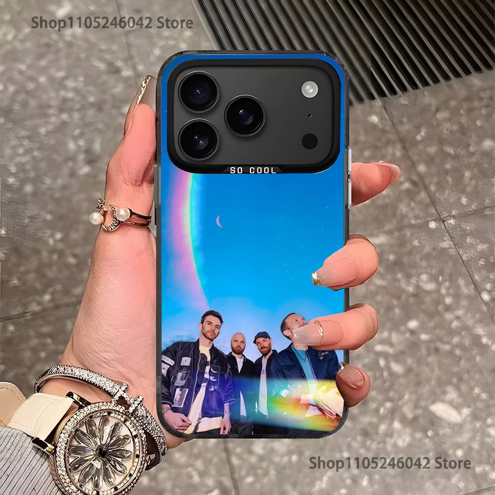 Band C-Coldplay For iPhone 17,16,15,14,13,12,11,Pro,MAX,Plus Black Shockproof Candy Matte Cover