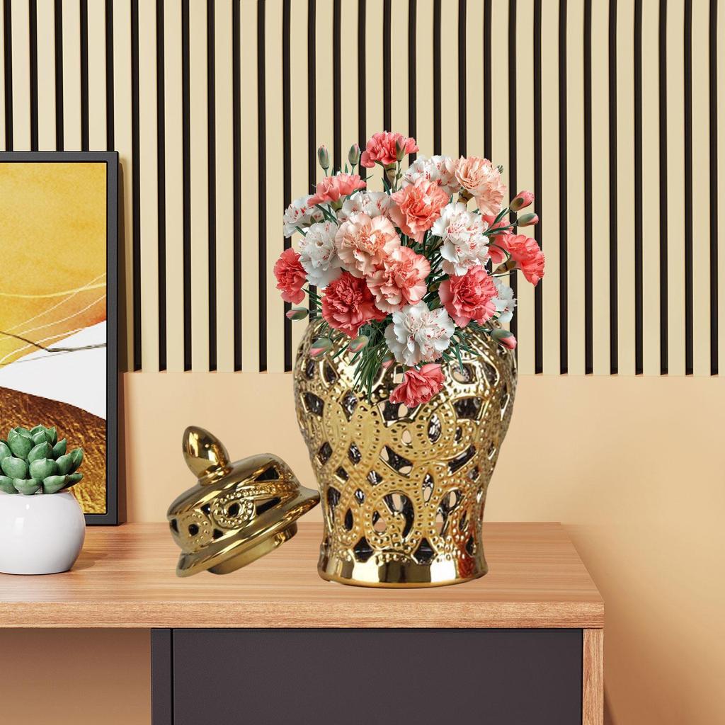 Porslins ingefärskruka Vas Dekorativ Blomvas Heminredning Blomsterarrangemang för Bokhylla Skrivbord Inomhus Café Kontor