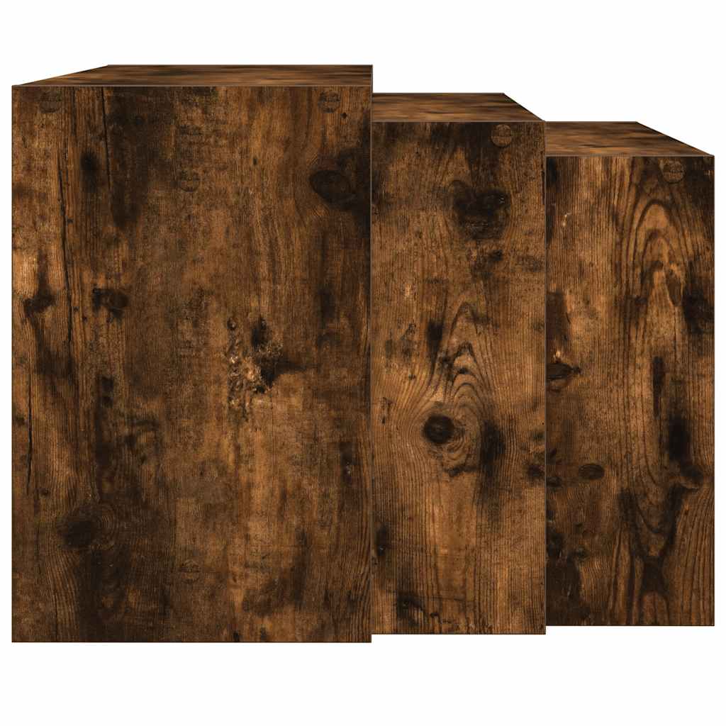 Nesting Tables 3 Pcs Smoked Oak Engineered Wood