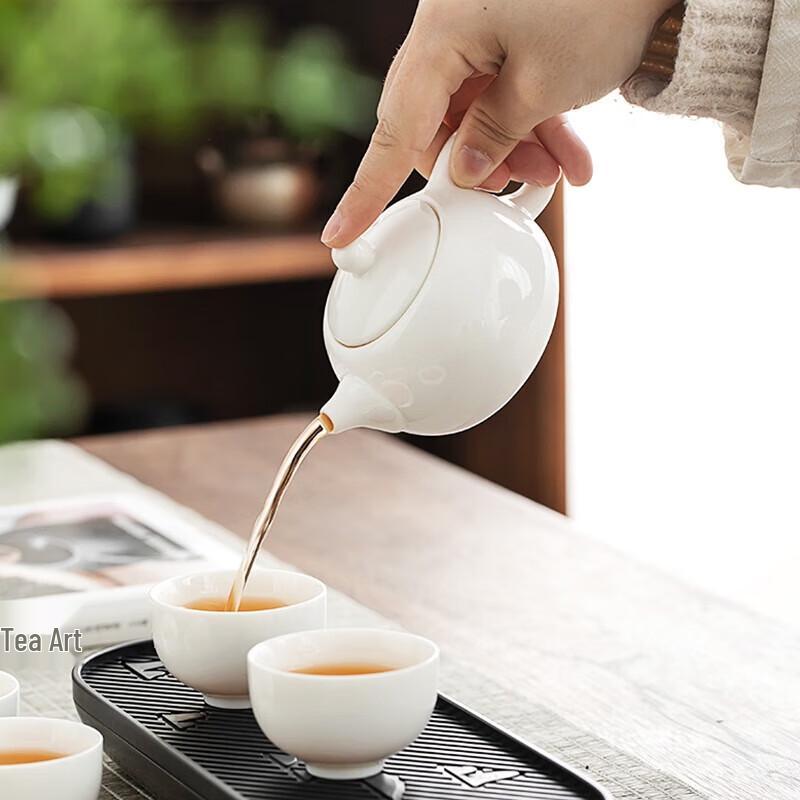 CHANGSHEGNYUAN Portable White Ceramic Travel Tea Set