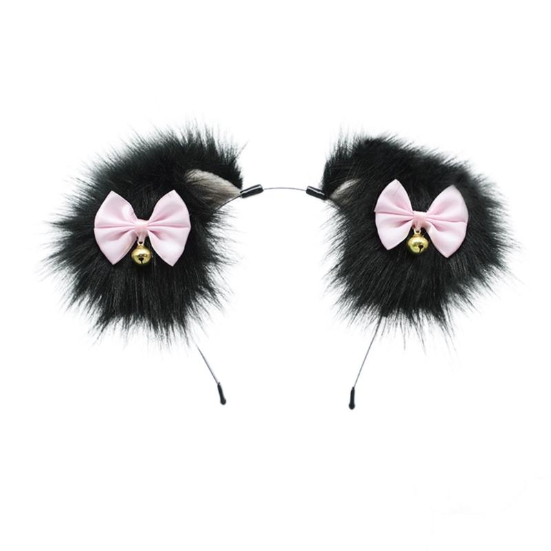 Animal Cosplays Costume Fauxs Furs Dog Cats Foxes Wolf Furry Tail Dog Ear Headbands Halloween Party Costume Accessories