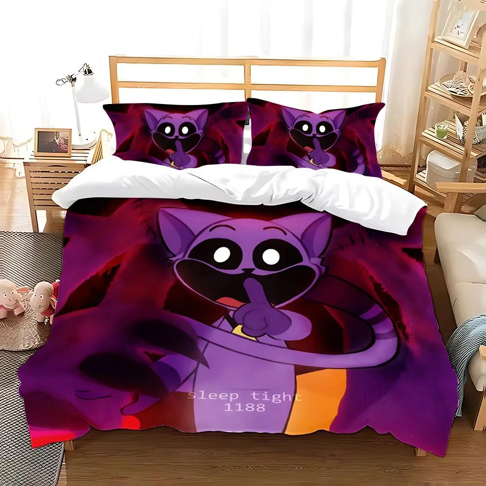 Set Biancheria da Letto Stampa 3D GattoSonno X CaneGiorno Copripiumino Trapunta Copriletto Copripiumino Federa 2-3 Pezzi Set Decorazione Camera da Letto