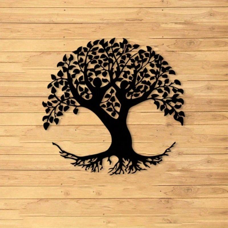 Ornamental Wrought Iron Wall Art Tree with Leaves Home Garden Decor