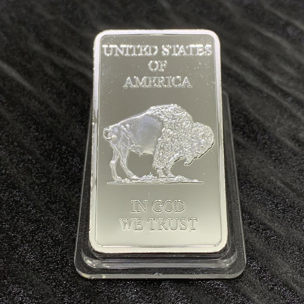 Cross Memorial Badge: Indian Bison Square Silver-Plated Commemorative Coin Collection