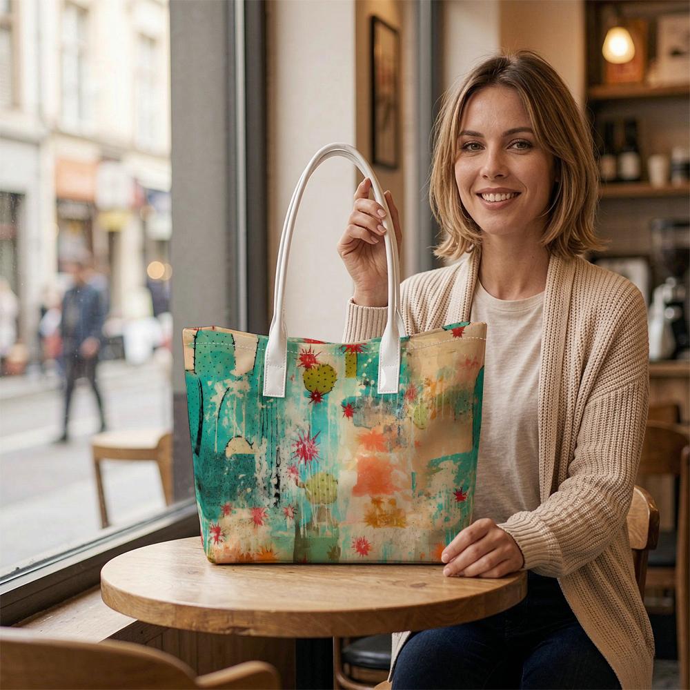Abstract Art Pattern Daily Tote Lightweight Casual Shopping Shoulder Bag for Women