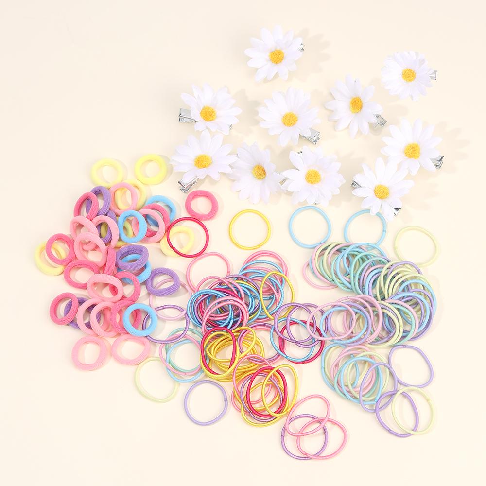 

260Pcs Nylon Elastic Hair Band Hair Clip Set For Kid Colorful Small Rubber Band Hairpin Baby Girl Princess Hair Rope Accessories