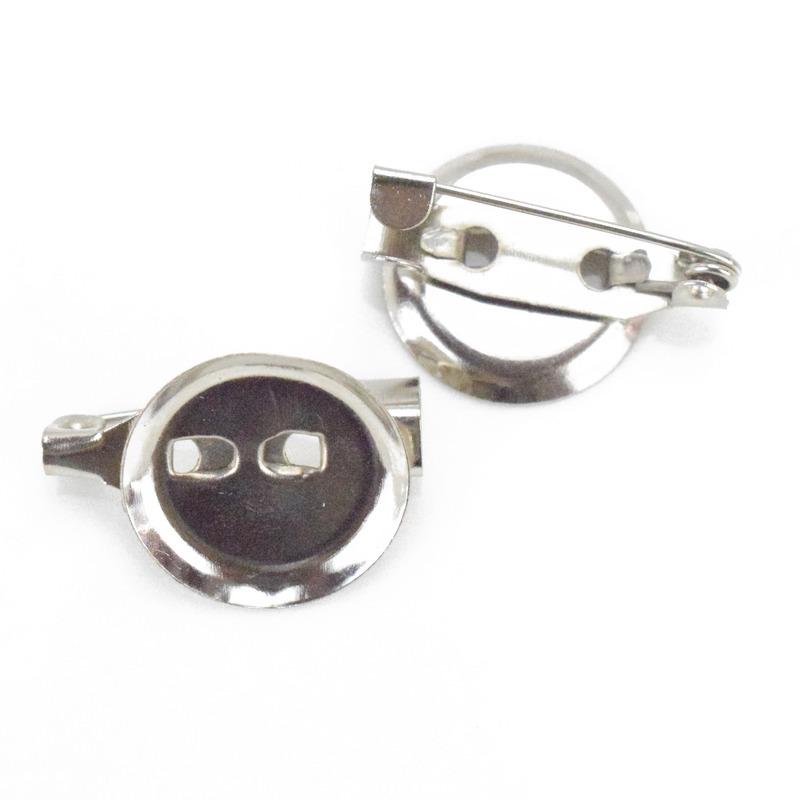 Round Metal Safety Pin Brooch Tray - DIY Brooch and Corsage Hair Accessory Base