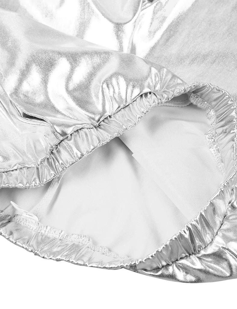 Kinder Mädchen Shiny Metallic Dance Hosen Elastische Hohe Taille Hip Hop Hosen Streetwear Dancewear