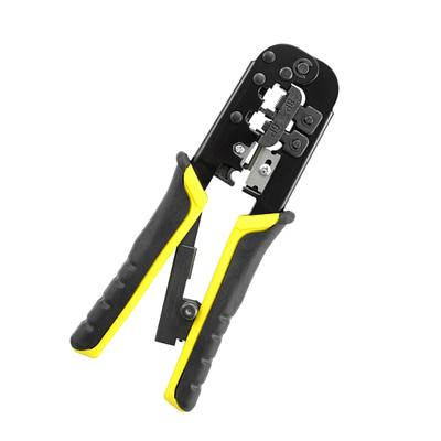 Attrezzo per crimpare a cricchetto 3 in 1 Pinza spelafili multifunzione per cavi, linea di rete 8P 6P