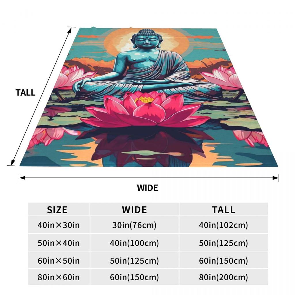 Buddha Yoga Blankets Fleece Sofa Throw Blanket Multi-function Throw Blankets for Couch Bedding Outdoor Throws Bedspread Quilt