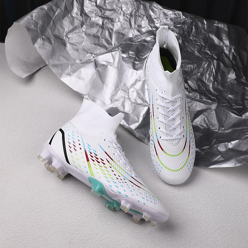 2024 Men's Soccer Shoes Large Size Ultralight Football Boots Boys Sneakers Non-Slip AG/TF Soccer Cleats Ankle Boots Unisex