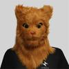 Maschera da Gatto Realistica con Bocca Mobile Maschera Animale con Testa Mobile Costume Cosplay