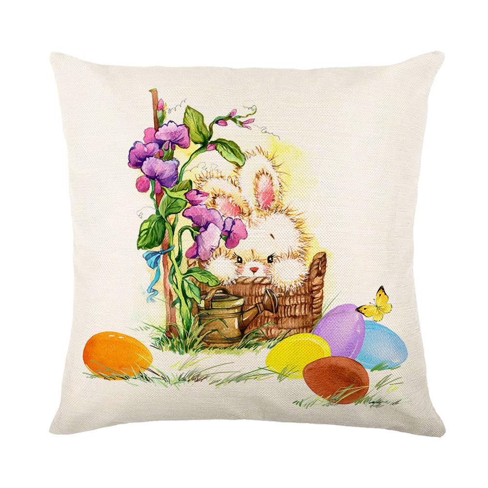 Home Nordic Easter Bunny Pillow Cover Sofa Pillow Bedside Pillow Cover Linen Pillow Cover