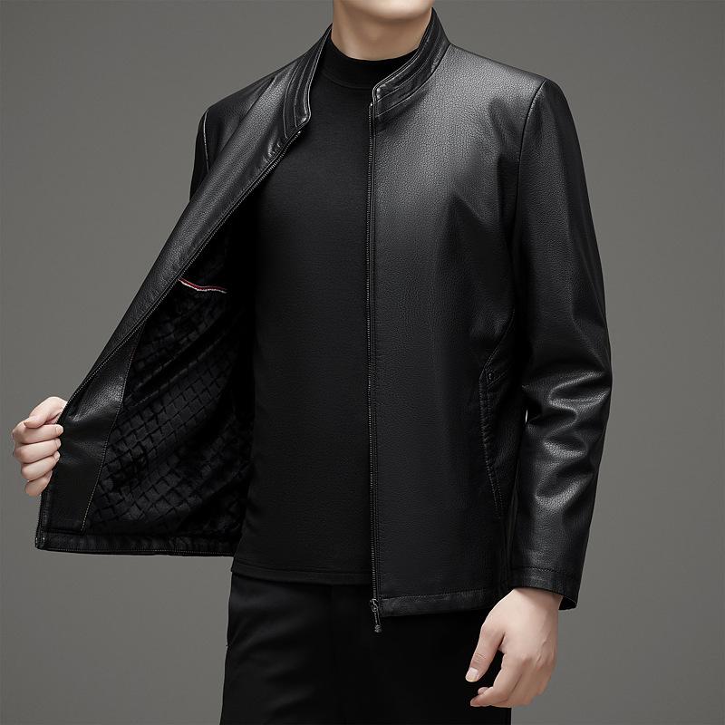 Genuine Leather Jacket Men's New Middle-aged Dad's Sheepskin Jacket Casual Jacket