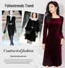 Elegantes einärmeliges Retro-Samt-Bodycon-Meerjungfrauenkleid - Herbst 2025 Kollektion