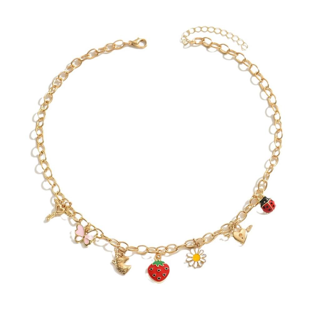 Fashion Versatile Multi Element Alloy Fruit Daisy Necklace For Women