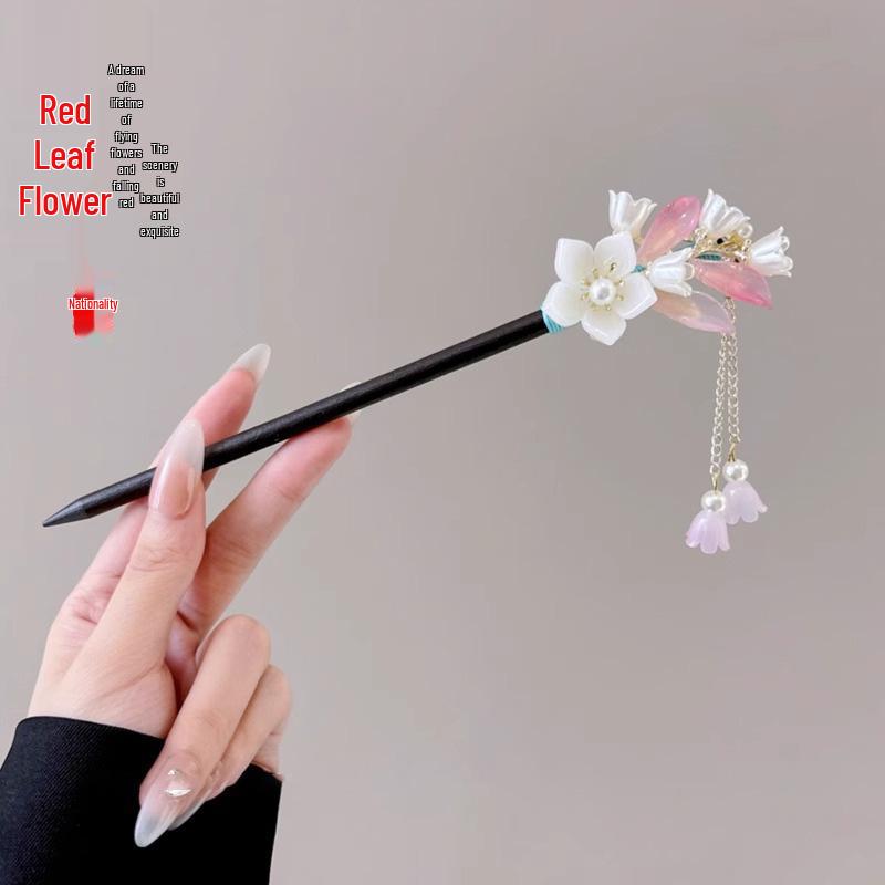 Ancient Chinese-Style Hanfu Hair Accessories: Elegant Updo Hairpins with Tassels for Women