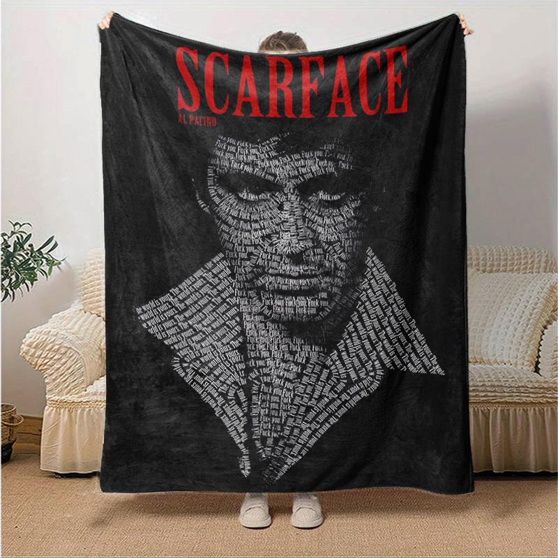 

1pc Scarface-Inspired Home Decor: Cozy Blanket, Perfect Gift for Bedroom, Living Room, Travel, Camping, Car, Beach, Office Naps, Ideal Sofa Throw, Out 130x150cm