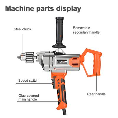 Multi-Functional Mortar Mixer Drill Machine High-Power Water Drilling Machine Handheld Mixing Drill Putty Mixing Electric Drill