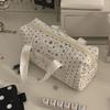 New White Blue Color Star Polka Dot Tote Pencil Case Ins Style Cute Pen Bag For Student Large Capacity Stationery Organizer Bag