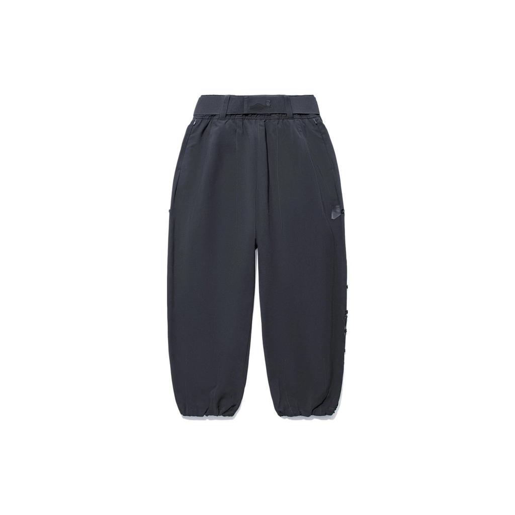 Li Ning X Jackie Chan Collaboration Kung Fu Series Solid Color Straight Leg Breathable Casual Pants Men Pants Charcoal-Black AKXT183-2
