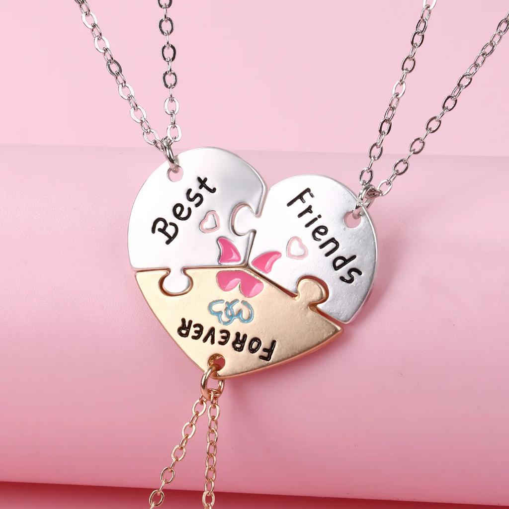 2/3pcs Friendship Necklaces for Women Girls Kawaii Best Friends Mom Daughter Pendant Chain BFF Jewelry Accessories Gifts