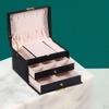 3 Layer Jewelry Box Multifunctional Portable Removeable Compartments Velvet Organiser Case Holder