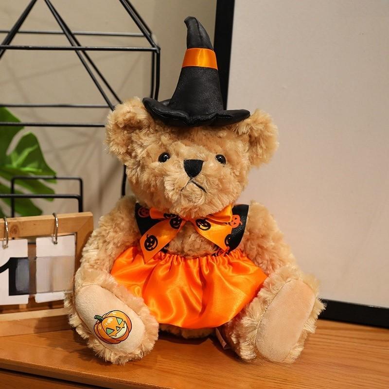 Halloween Teddy Bear Plush Doll With Witch Costume For Festival Decorations And Gifting