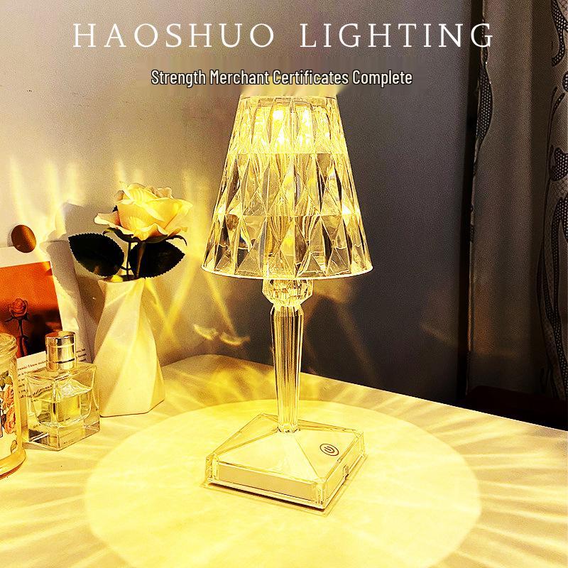 Diamond Cat Eye Crystal Atmosphere Lamp - Night Light for Bedroom & Restaurant Decor