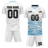 Men’s DIY Short Sleeve Jersey Two Piece Set Athletic Uniform with Geometric Print for Sports Training and Team Activities
