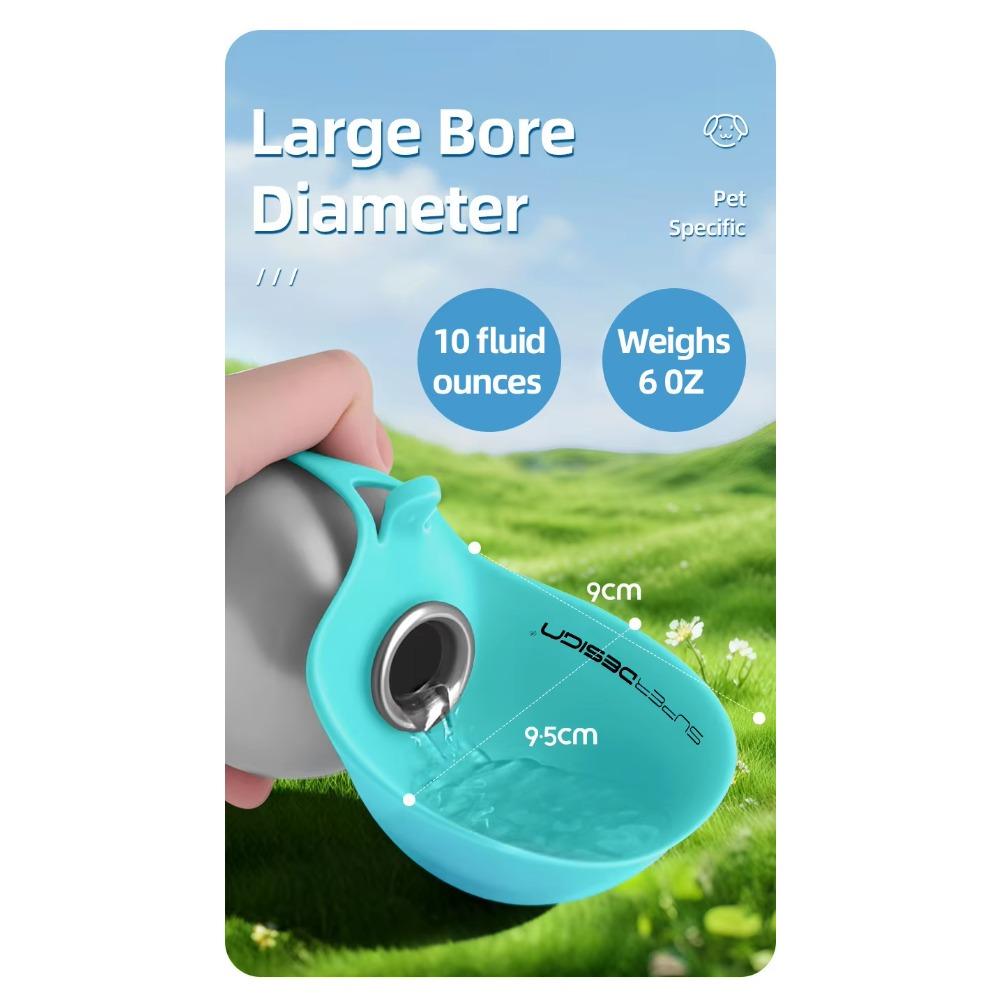 2-in-1 Tragbare Hundewasserflasche für kleine Hunde - Auslaufsicher & Kompakt Hundereise-Wasserflasche -Edelstahlflasche & Silikon