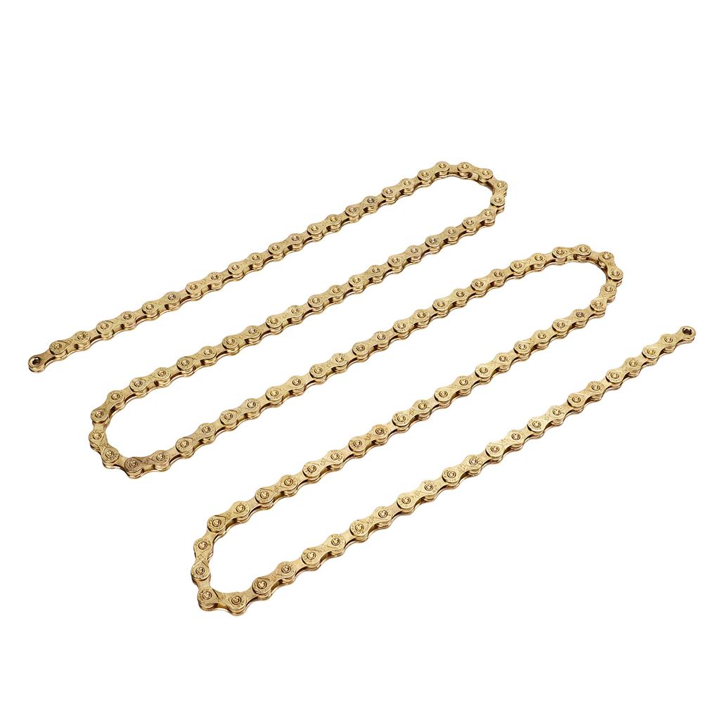 Bike Chain 9 Speed Fully Electroplated Gold Chain Mountain Road Variable Speed Bike Chain Replacement Parts