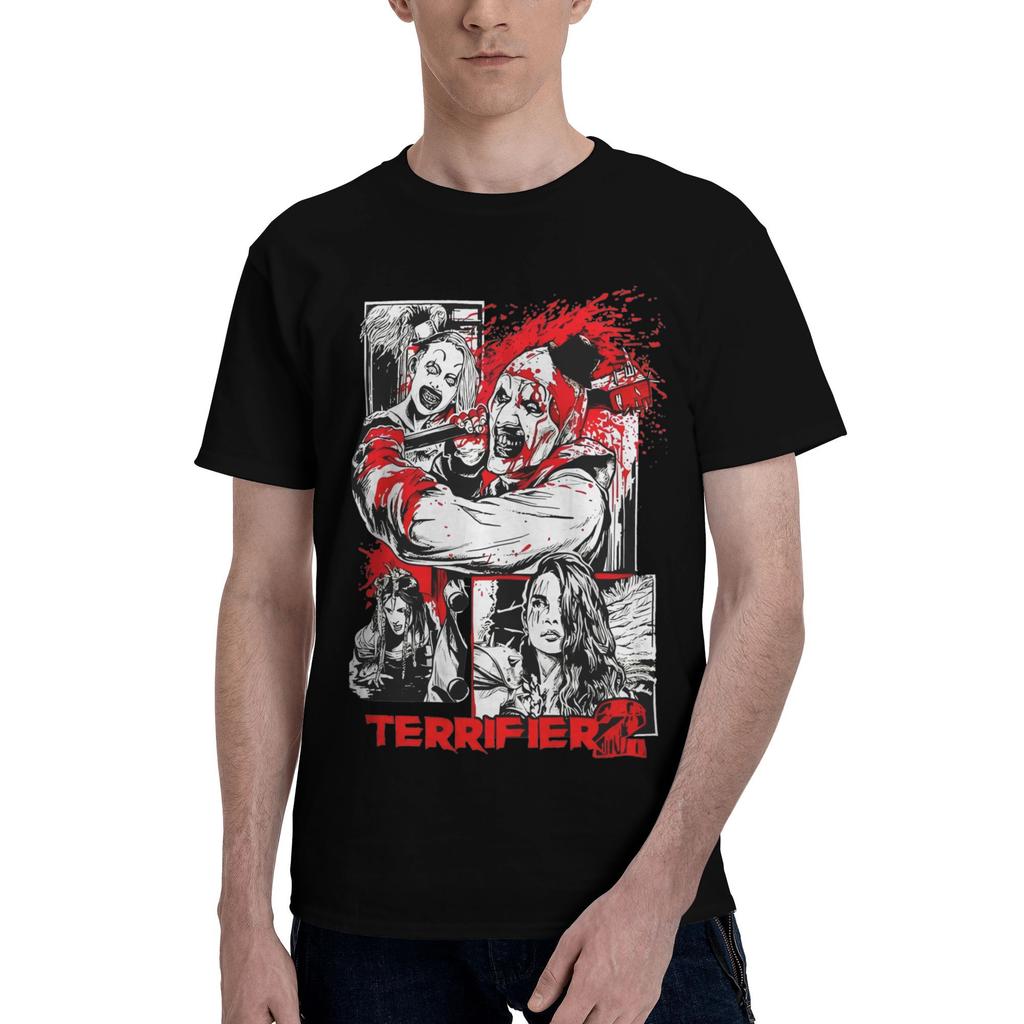 Men Women's T-Shirt Terrifier Art  Cool Cotton Tee Shirt Short Sleeve Horror Movie T Shirts Round Collar Clothes Printed