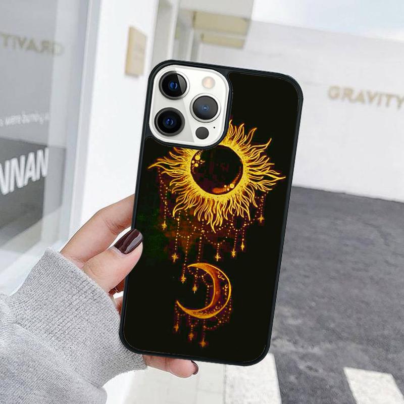 Indian Hand Holding Sun Moon Face Phone Case For iPhone 17 Air 15 16 Cover 11 13 14 Pro Max 12 Plus Max Fundas