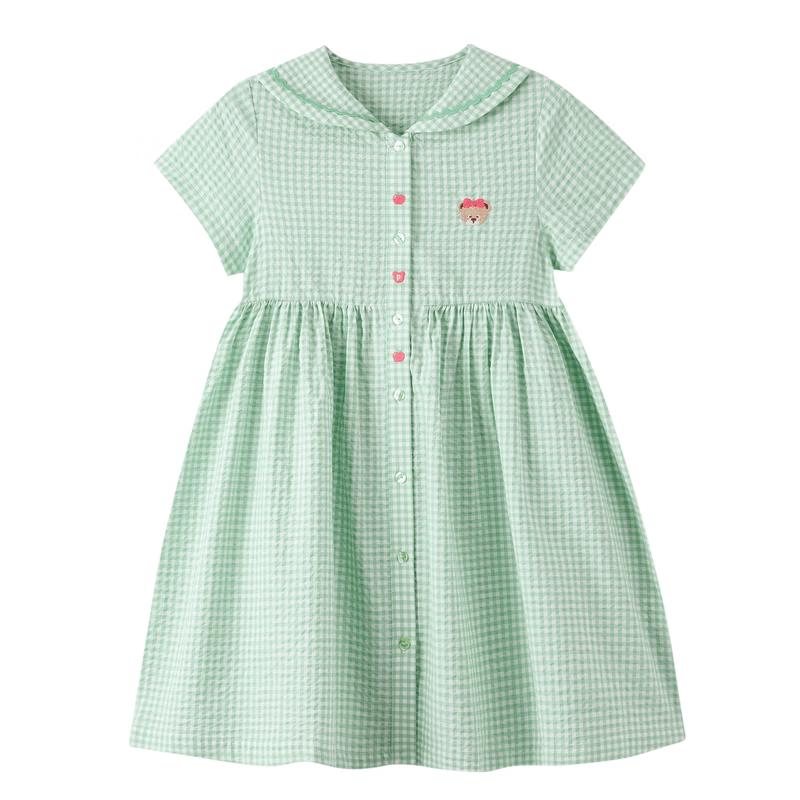 PawinPaw Baby Girl's Plaid Lace-Collar Dress