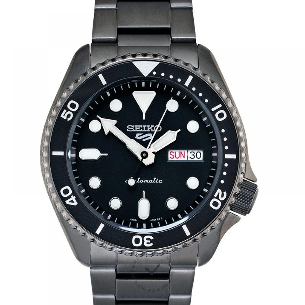 

Seiko 5 Спортивные автоматические мужские часы с черным циферблатом