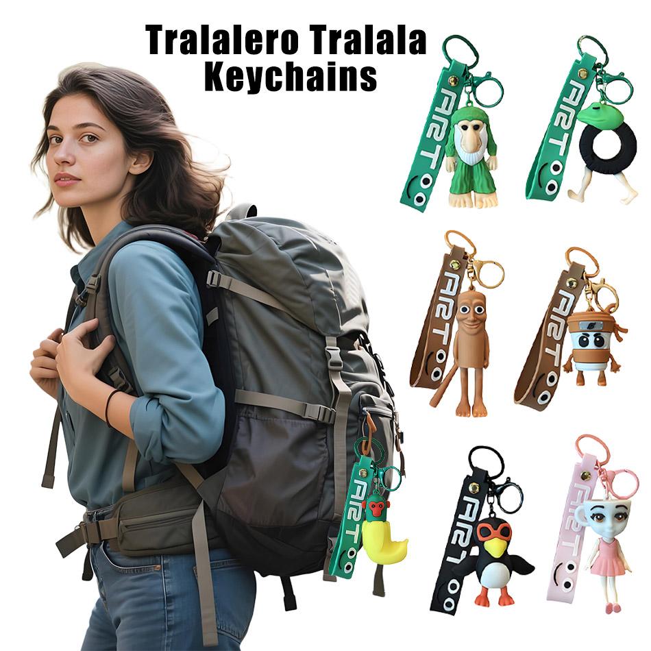 New Italian Brainrot Animals Keychains for Accessories Funny Sigma Skibidi Rizz Cat Silly Meme Keyrings Fans Friends Gifts