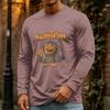 Men's Halloween Long Sleeve Neck Casual Pullover T-Shirt for Party and Holiday