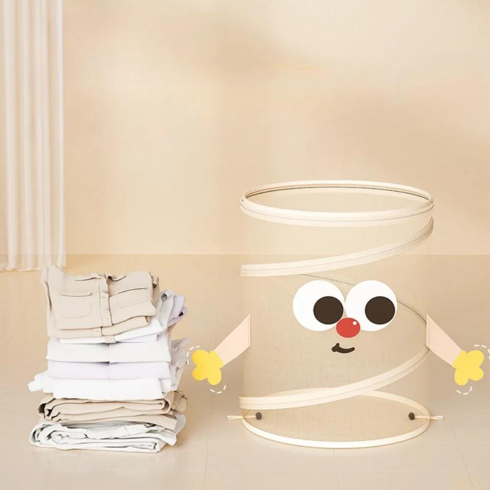 Hushålls Högvärdig Stor Kapacitet Rund Hinktyp Smutsig Klädkorg Dagliga Nödvändigheter och Diverse Förvaringskorg