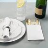25/50PCS White Prefolded Napkins Disposable Built-in Flatware Pocket Napkins Dinner Christmas Wedding Party Cafe Events Supplies