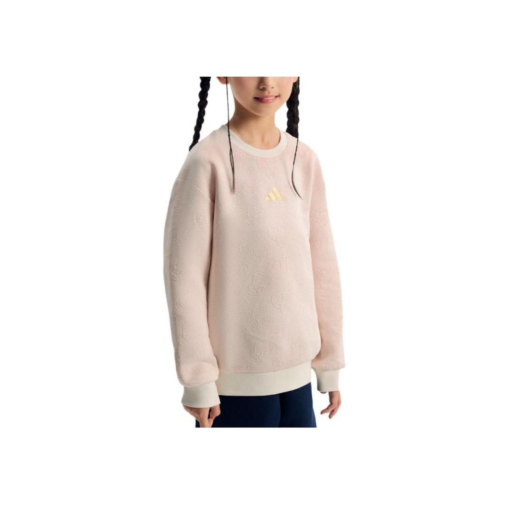 Adidas Fw25 Sportswear Knitted Crew Knit Sports Casual Round Neck Long Sleeve Kids tops KV4478