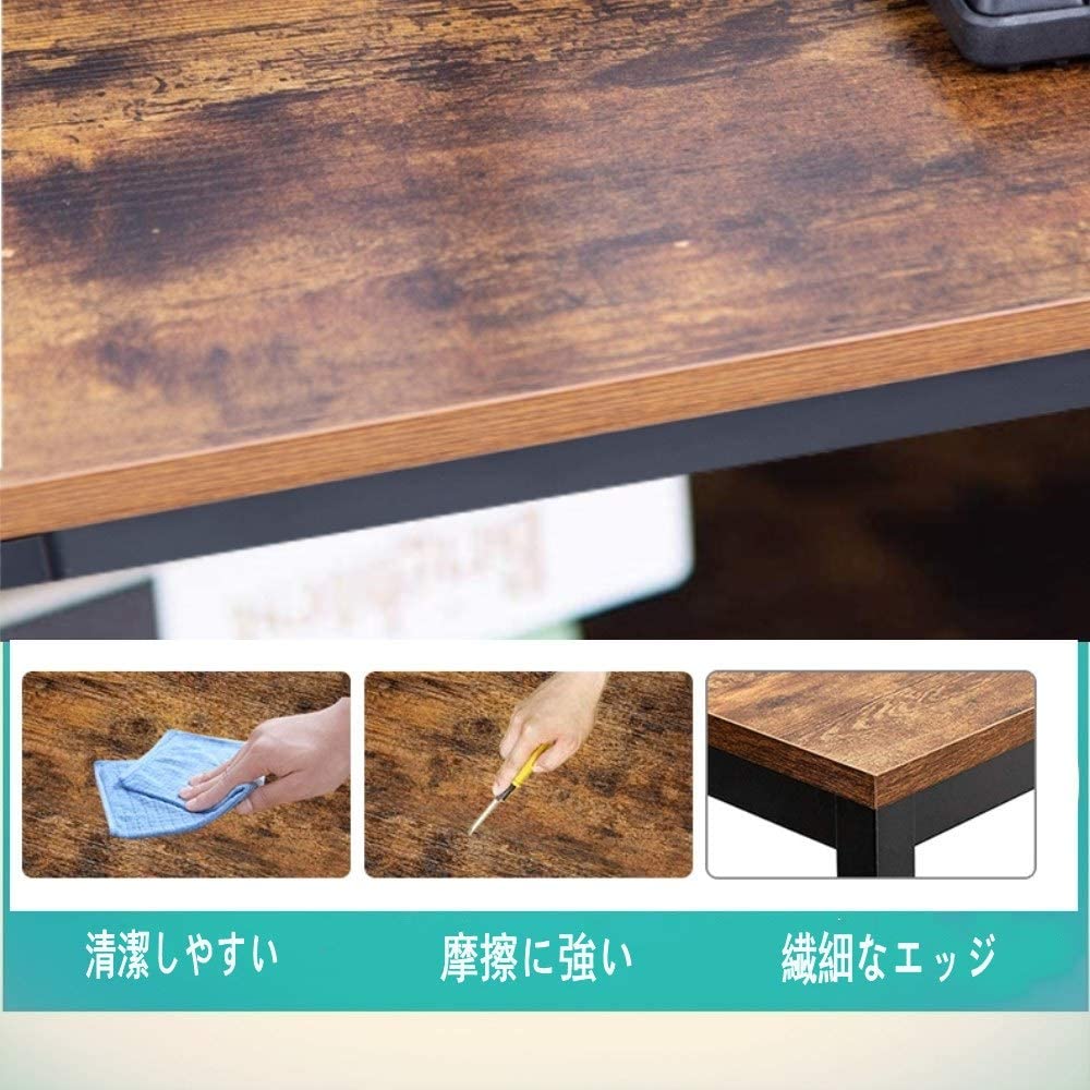 Embrace Life Simple Work Flat PC Study Space Storage Desk with Lower Computer Office Width 80cm X Depth 45cm X Easy To Single Study Retro Color Desk,