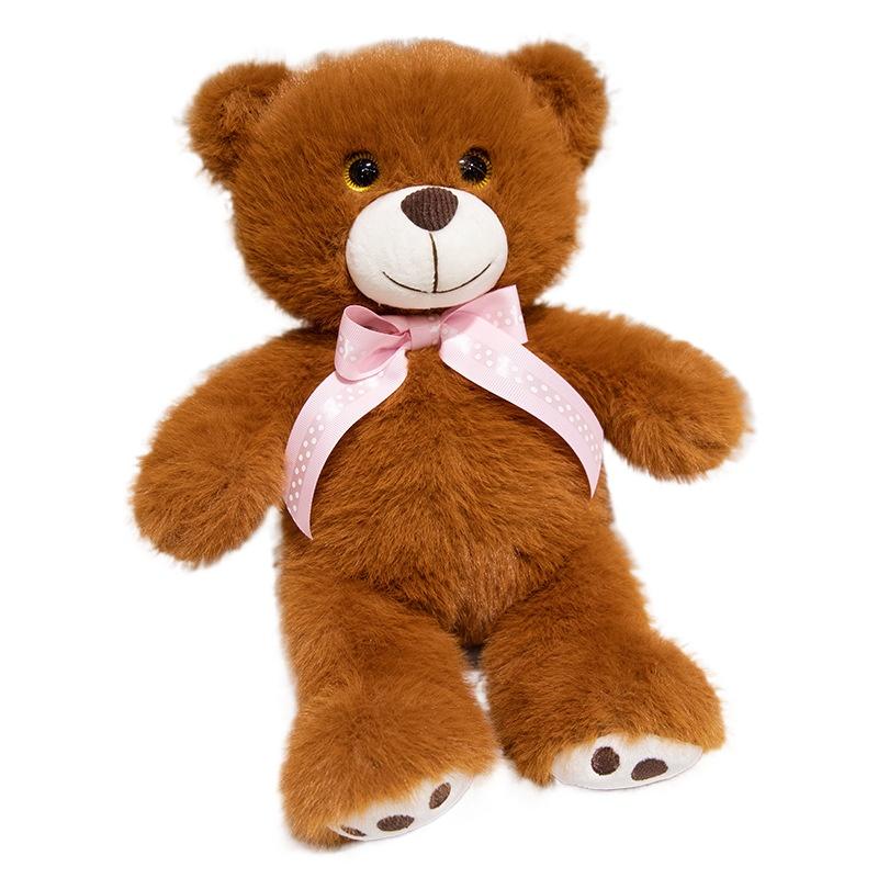 

1Pc 25/35cm Lovely Bow Bear Plush Toys Kawaii Bear with Bow Tie Toy Stuffed Soft Animal Teddy Dolls Valentine s Gift for Couple 25cm коричневий