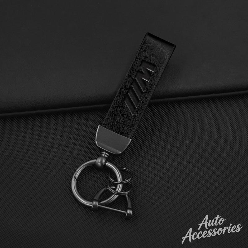 OMPC8 Metal Leather Car Keychain Anti-Lost Keyring Pendant Lanyard For BMW M Performance E46 E90 E60 F10 F30 E39 E36 F20 E87 G30 E92