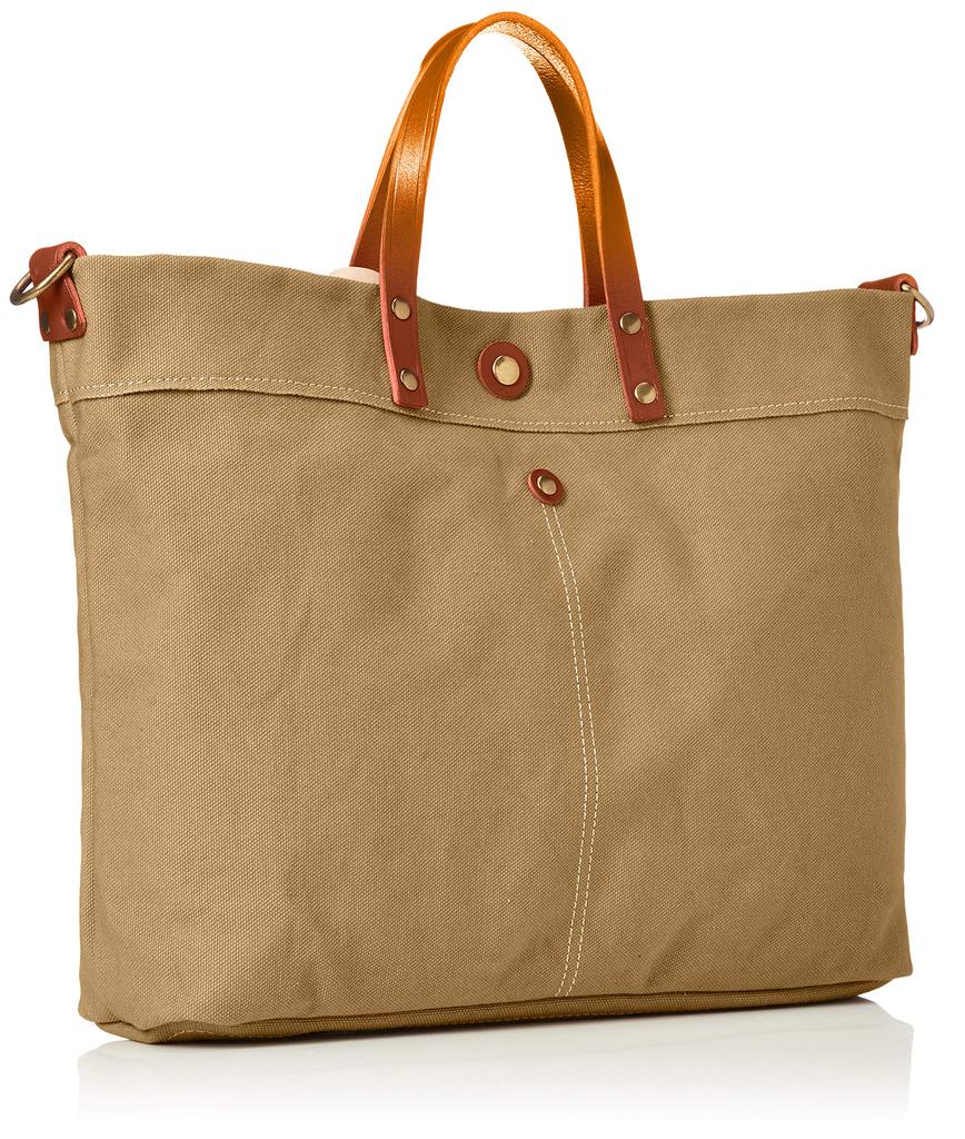 Real Mind Parque II Baumwoll-2-Wege-Umhängetasche, Hergestellt in Japan mit echtem Leder, Einzelschulter, Handtasche, A4-Größe, Senf