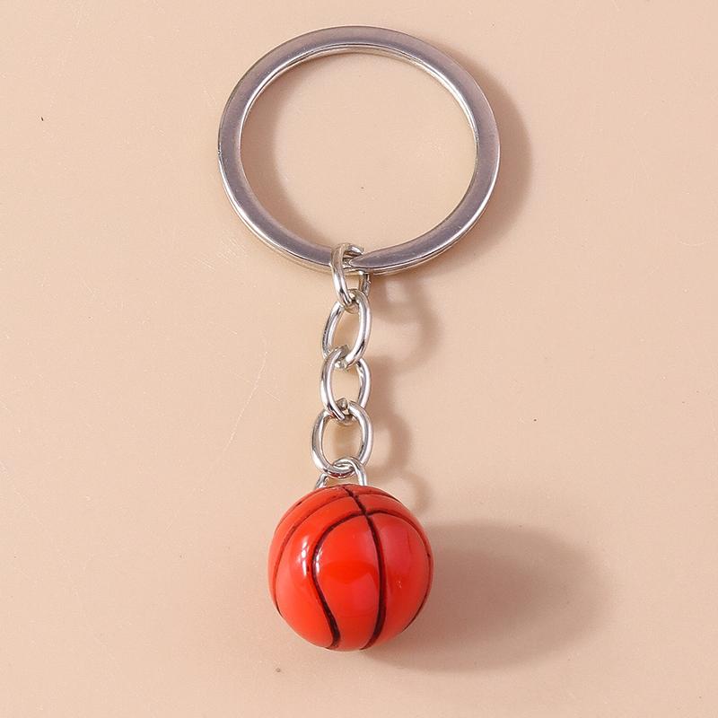 Cute Resin Simulated Sports Ball Keychain Football Rugby Key Ring Pendant for Women Girls Handbag Decor DIY Jewelry Gift