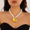 Ocean Wind Sea Star Pearl Necklace Women Beach Conch Metal Wind Beaded Necklace
