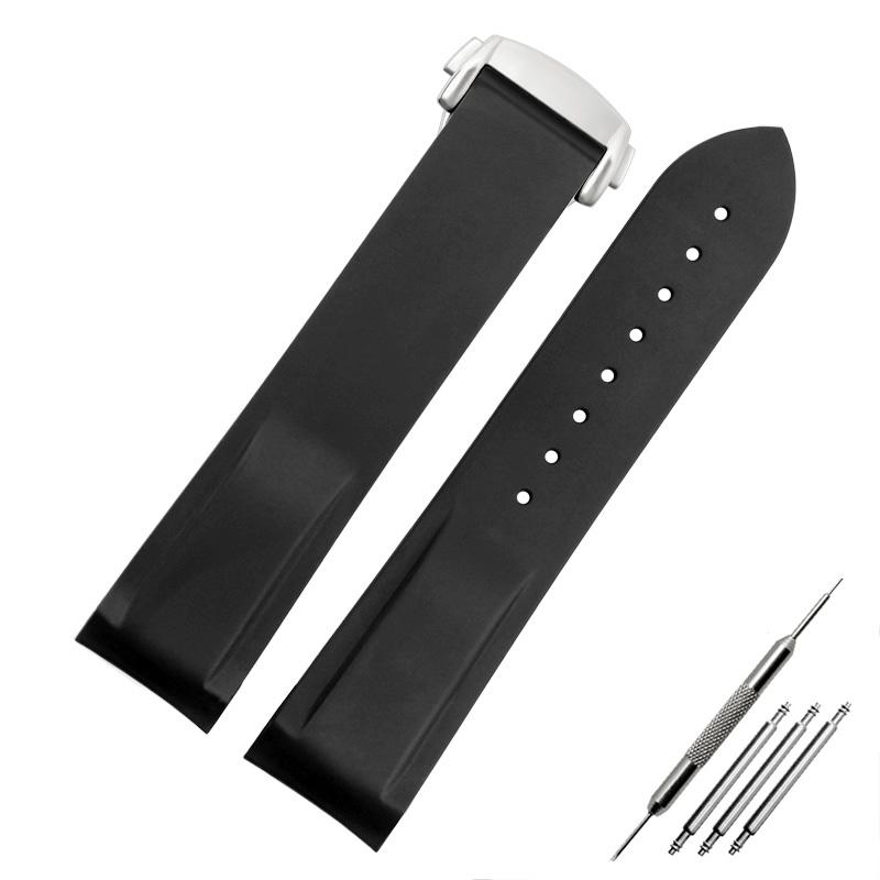 

20mm 22mm Silicone Rubber Watchband For Omega SEAMASTER PLANET OCEAN Curved End Men Strap Watch Accessories Watch Band Chain 22mm