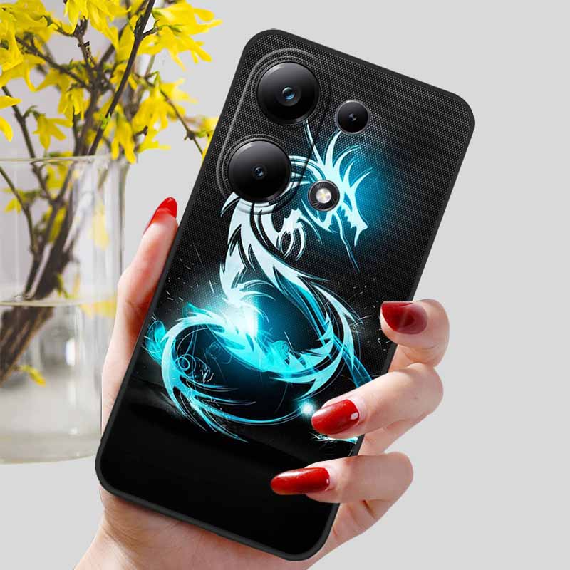 For Xiaomi Redmi Note 13 Pro 4G Case Black Silicon TPU Shockproof Soft Cover For Redmi Note13 4G 2024 Protect Capa 13Pro Coque